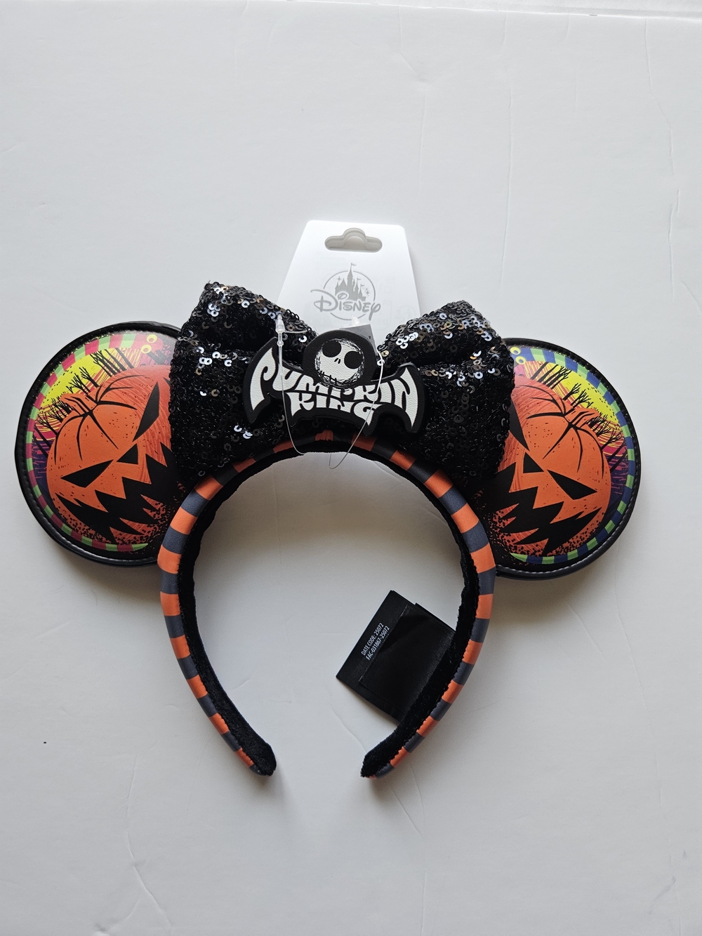 Disney Jack Skellington Halloween Pumpkin Ears Headband - Black & Orange